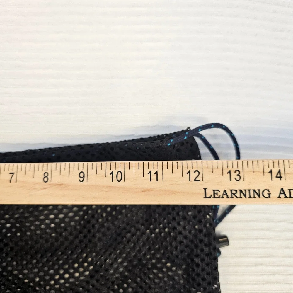 Patagonia Mesh Stuff Sack Drawstring Storage Bag Black Tan Logo Made in Korea